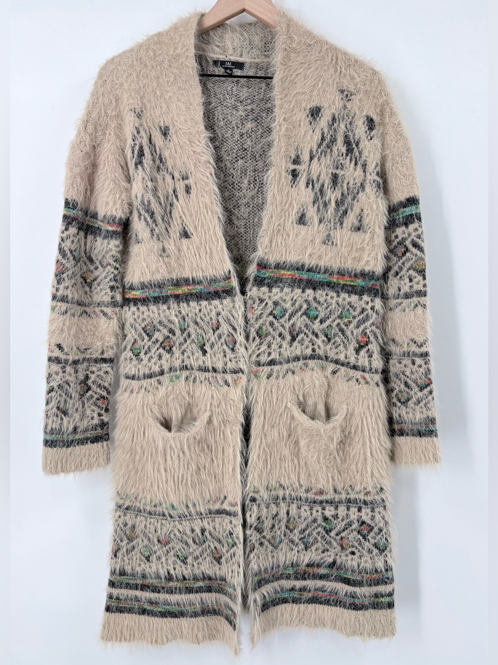 MM by My Michelle Fuzzy Southwestern Duster Cardigan